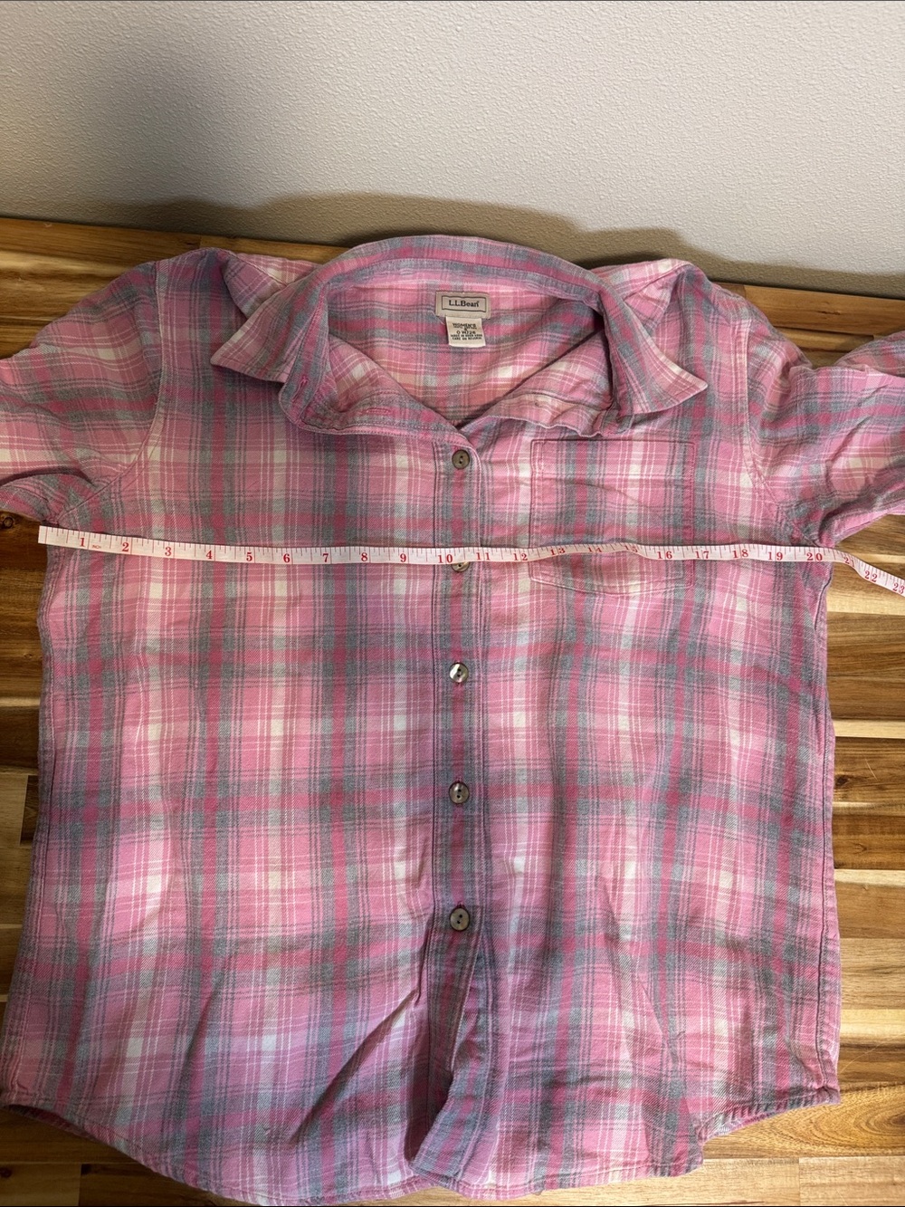 LL Bean Womens Scotch Plaid Flannel Shirt Size Small Pink Grey 0WJ26 - Picture 7 of 8